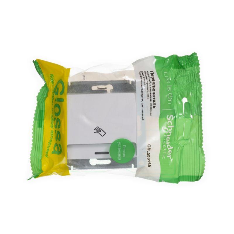 Механизм выключателя карточного 1-кл. 1мод. СП Glossa 10А IP20 (сх. 6) бел. SchE GSL000169