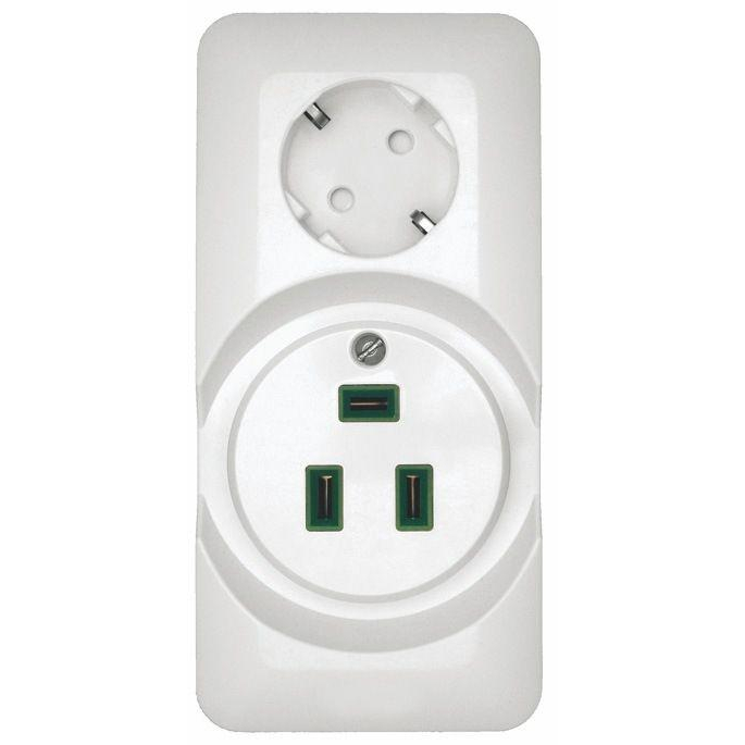 Розетка 2-м ОП Прима 250В комбин. для электроплит бел. (опт. упак) SchE RA32-211R-B