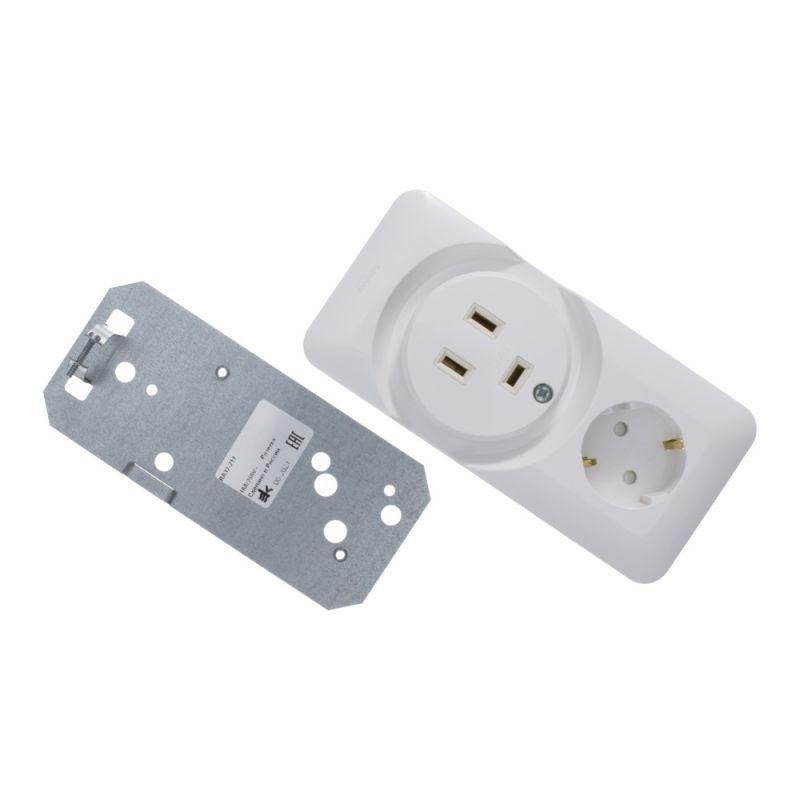 Розетка 2-м ОП Прима 250В комбин. для электроплит бел. (опт. упак) SchE RA32-211R-B