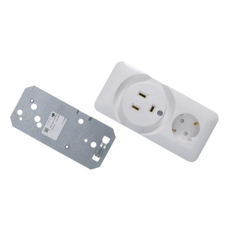 Розетка 2-м ОП Прима 250В комбин. для электроплит бел. (опт. упак) SchE RA32-211R-B