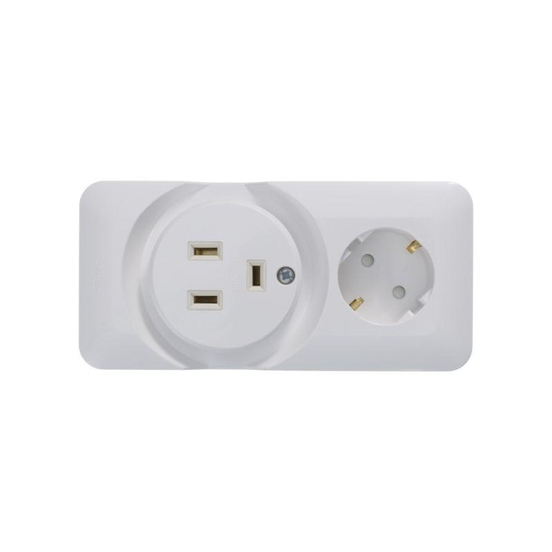 Розетка 2-м ОП Прима 250В комбин. для электроплит бел. (опт. упак) SchE RA32-211R-B