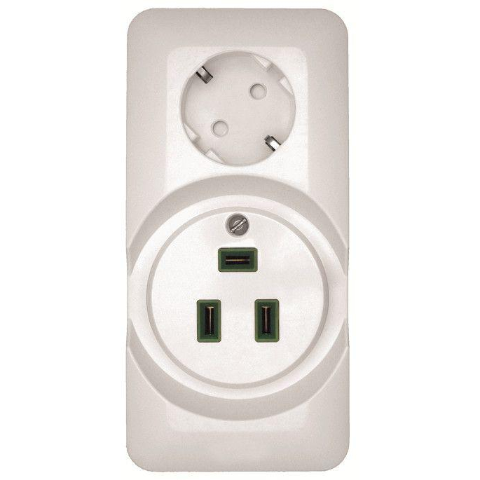 Розетка 2-м ОП Прима 250В комбин. для электроплит бел. (опт. упак) SchE RA32-211R-B