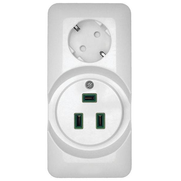 Розетка 2-м ОП Прима 250В комбин. для электроплит бел. (опт. упак) SchE RA32-211R-B