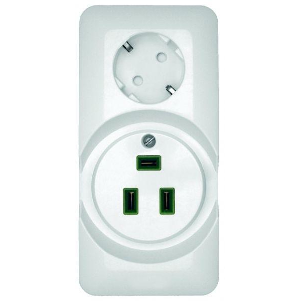 Розетка 2-м ОП Прима 250В комбин. для электроплит бел. (опт. упак) SchE RA32-211R-B