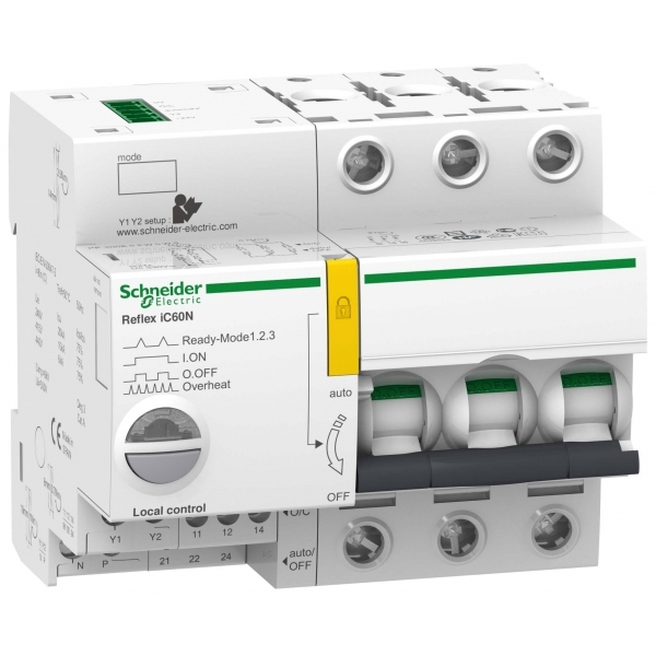 Выключатель автоматический модульный 3п D 16А Acti9 iC60N REFLEX Ti24 SchE A9C63316