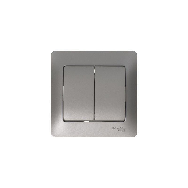 Механизм выключателя 2-кл. СП Glossa 10А IP20 (сх. 5) 10AX платина SchE GSL001251