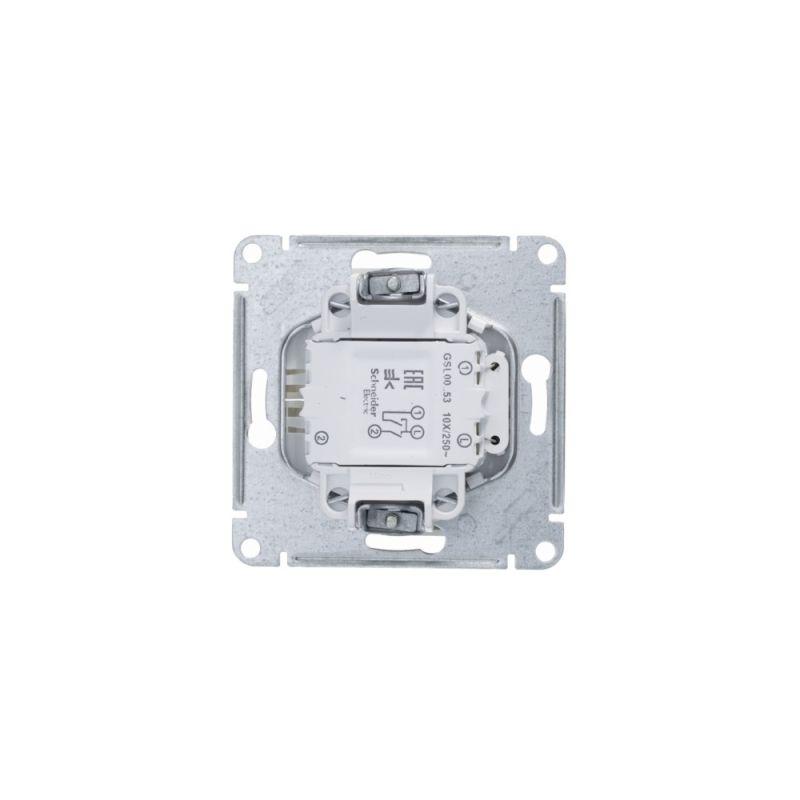 Механизм выключателя 2-кл. СП Glossa 10А IP20 (сх. 5а) 10AX с подсветкой платина SchE GSL001253