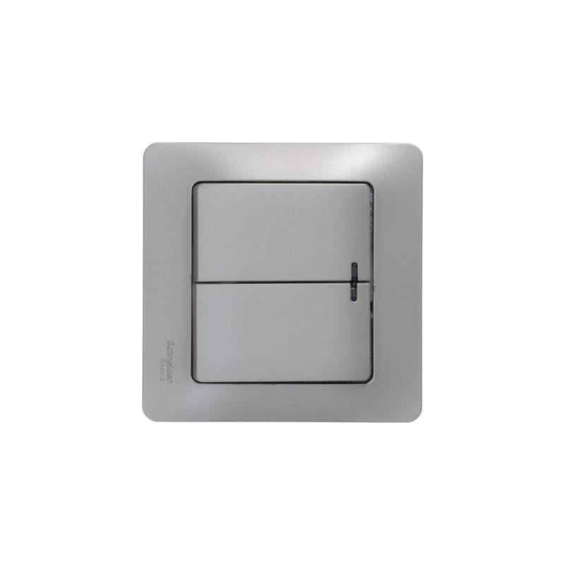 Механизм выключателя 2-кл. СП Glossa 10А IP20 (сх. 5а) 10AX с подсветкой платина SchE GSL001253