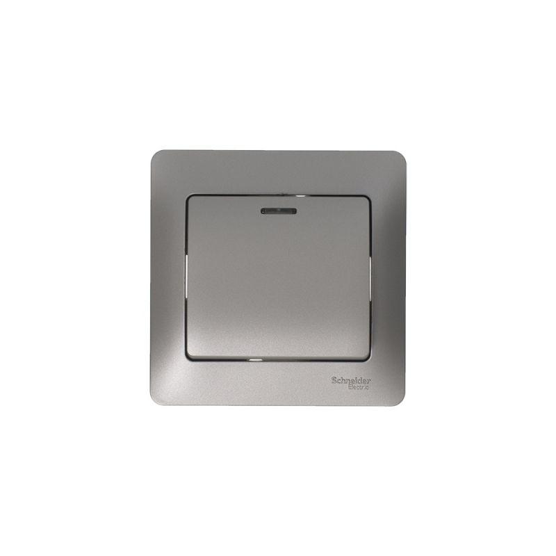 Механизм выключателя 1-кл. СП Glossa 10А IP20 (сх. 1а) 10AX с подсветкой платина SchE GSL001213