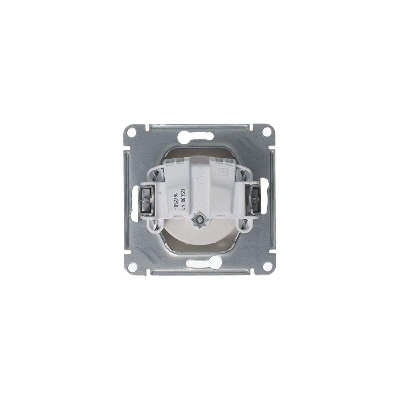 Механизм розетки 1-м СП Glossa 16А IP20 250В с заземл. платина SchE GSL001243