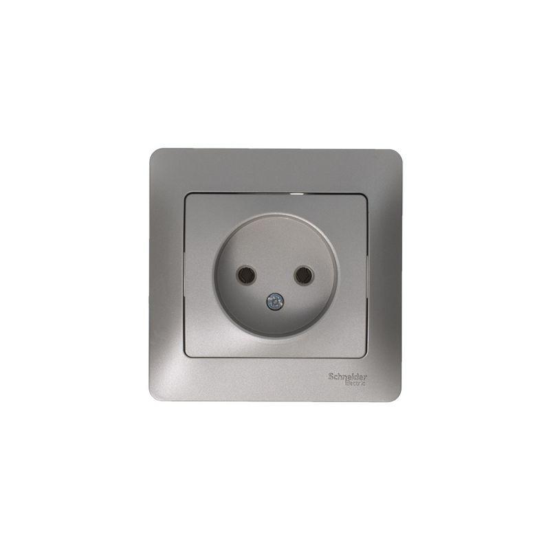 Механизм розетки 1-м СП Glossa 16А IP20 250В с заземл. платина SchE GSL001243
