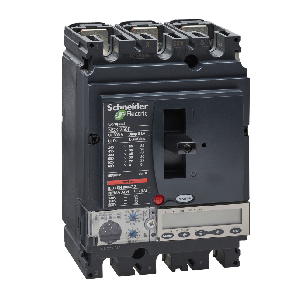 Выключатель автоматический 3п 3т 250А 36кА NSX250F Micrologic 5.2A SchE LV431860
