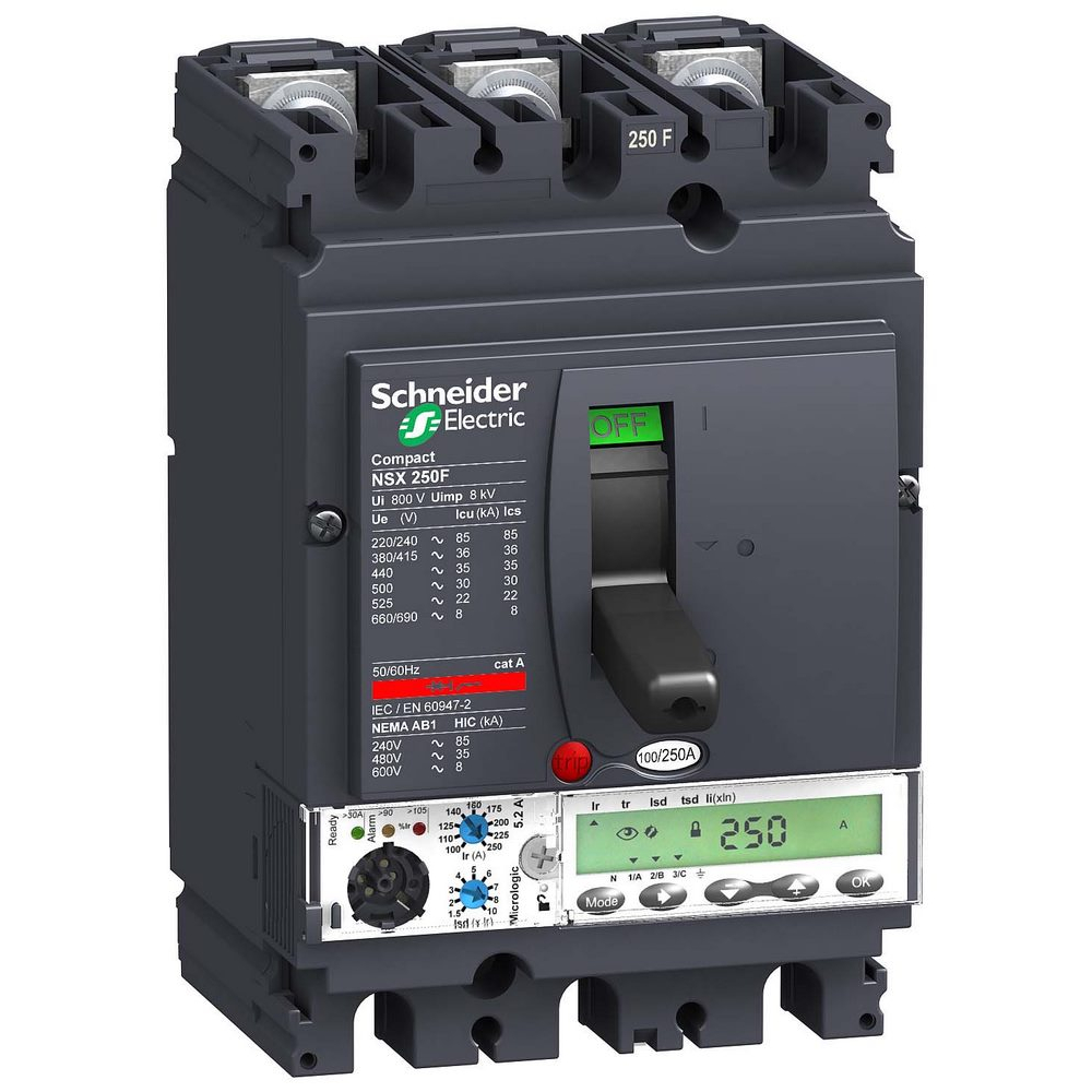 Выключатель автоматический 3п 3т 250А 36кА NSX250F Micrologic 5.2A SchE LV431860