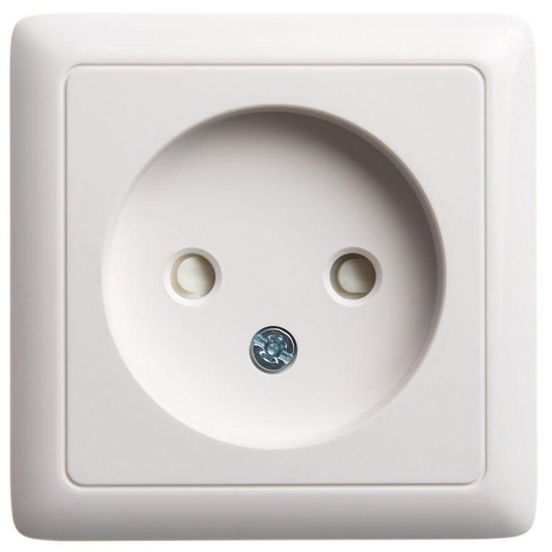 Розетка 1-м ОП Хит 10А IP20 250В без заземл. защ. шторки бел. SchE RA10-137-B