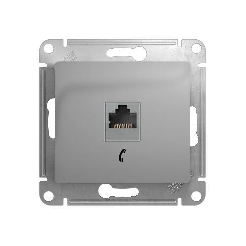 Механизм розетки телеф. 1-м СП Glossa RJ11 алюм. SchE GSL000381T