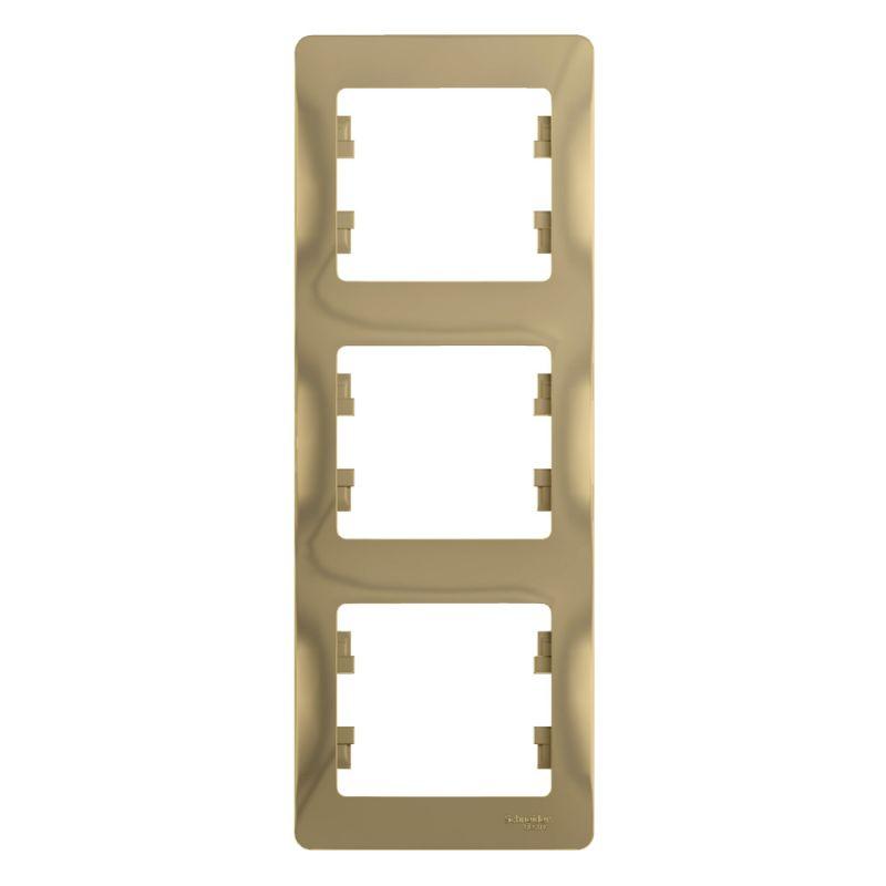 Рамка 3-м Glossa вертикальная титан SchE GSL000407