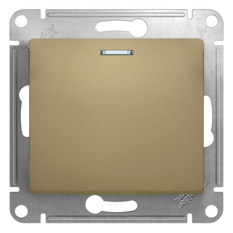 Механизм переключателя 1-кл. СП Glossa 10А IP20 (сх. 6а) 10AX с подсветкой титан SchE GSL000463