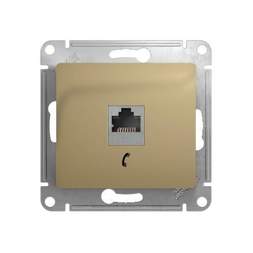 Механизм розетки телефонной 1-м СП Glossa RJ11 титан SchE GSL000481T