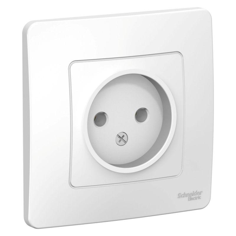 Розетка 1-м СП Blanca 16А IP20 250В без заземл. без защ. шторок бел. SchE BLNRS000011