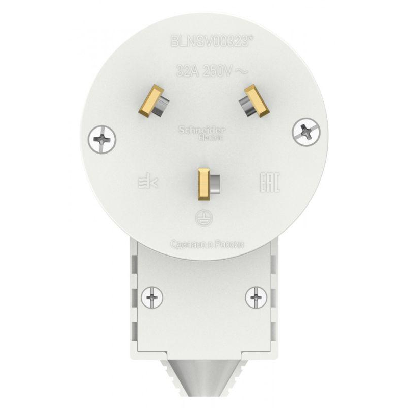 Вилка силовая СП BLANCA 2P+N 32А 250В бел. SchE BLNSV003231