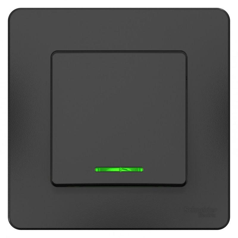 Выключатель 1-кл. СП Blanca 10А IP20 (сх. 1) 250В с подсветкой антрацит SchE BLNVS010116