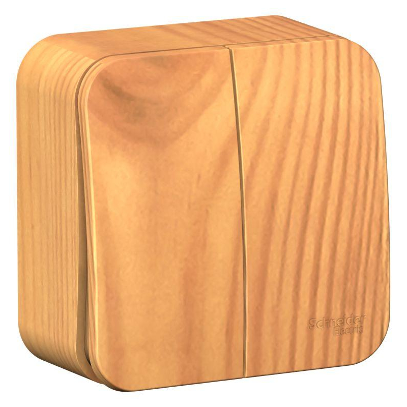 Выключатель 2-кл. ОП Blanca 10А IP20 (сх. 5) 250В с изолир. пластиной ясень SchE BLNVA105015