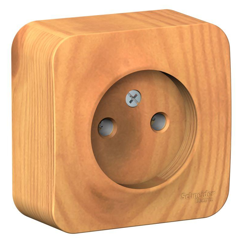 Розетка 1-м ОП Blanca 16А IP20 250В без заземл. без защ. шторок с изолир. пластиной ясень SchE BLNRA000115