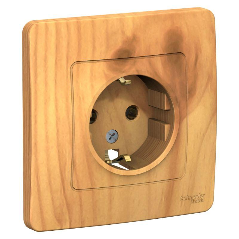 Розетка 1-м СП Blanca 16А IP20 250В с заземл. без защ. шторок ясень SchE BLNRS001015