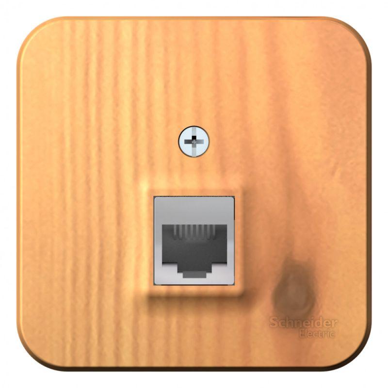 Розетка компьютерная 1-м ОП BLANCA RJ45 кат.5e изол. пласт. ясень SchE BLNIA045005