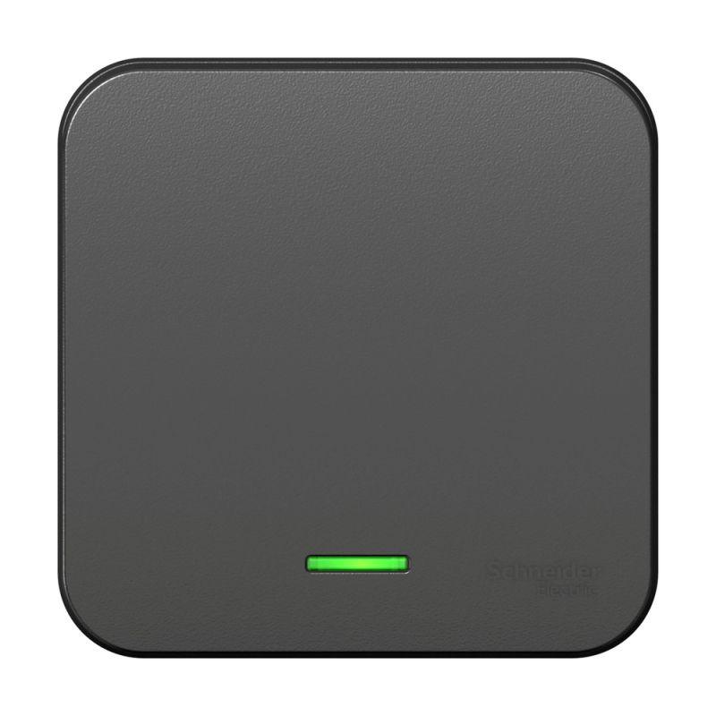 Выключатель 1-кл. ОП Blanca 10А IP20 (сх. 1) 250В с подсветкой с изолир. пластиной антрацит SchE BLNVA101116