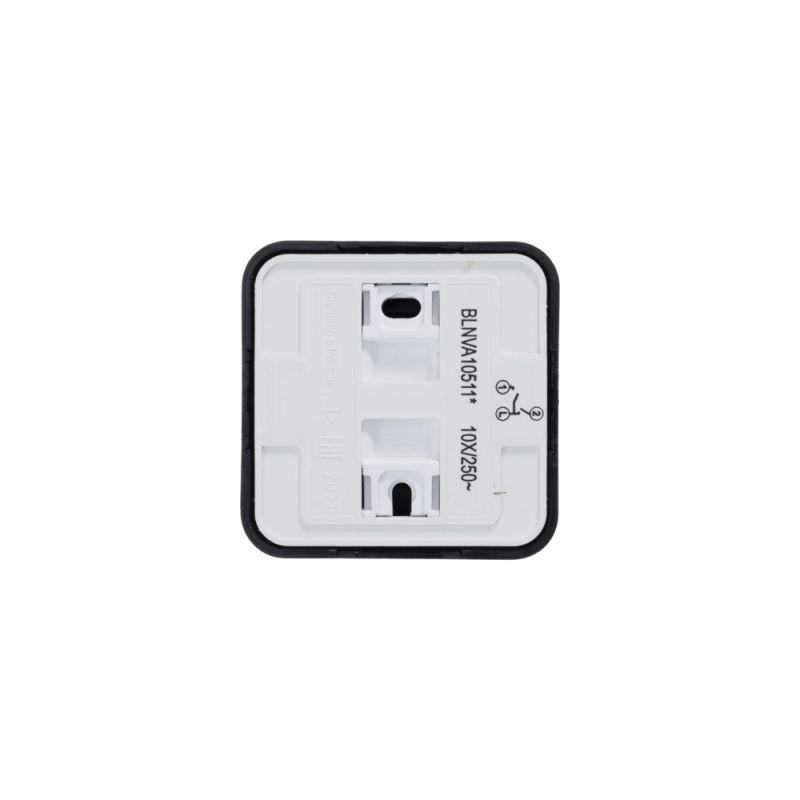 Выключатель 2-кл. ОП Blanca 10А IP20 (сх. 5) 250В с подсветкой с изолир. пластиной антрацит SchE BLNVA105116