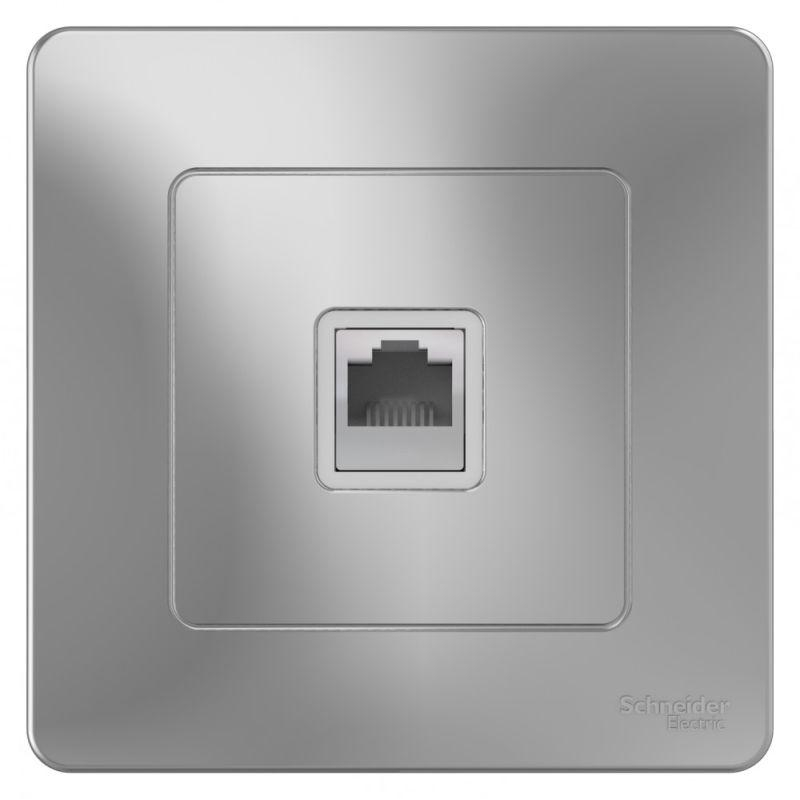 Розетка компьютерная 1-м СП BLANCA RJ45 кат.5e алюм. SchE BLNIS045003