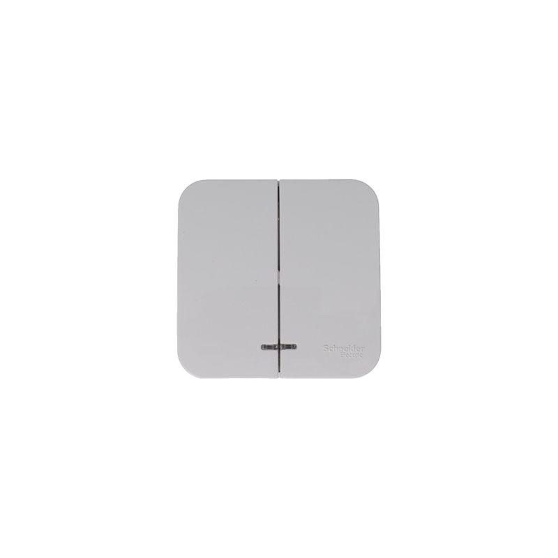 Выключатель 2-кл. ОП Blanca 10А IP20 (сх. 5) 250В с подсветкой с изолир. пластиной бел. SchE BLNVA105111