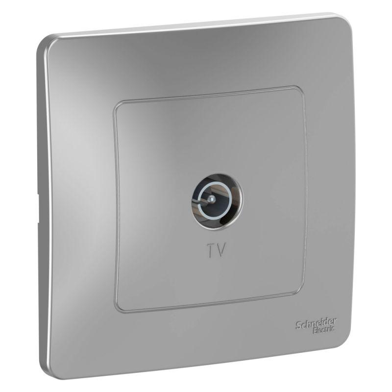 Розетка TV 1-м СП BLANCA алюм. SchE BLNTS000013