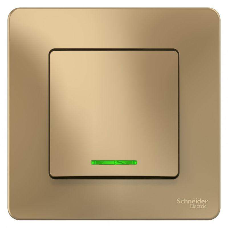 Выключатель 1-кл. СП Blanca 10А IP20 (сх. 1) 250В с подсветкой титан SchE BLNVS010114