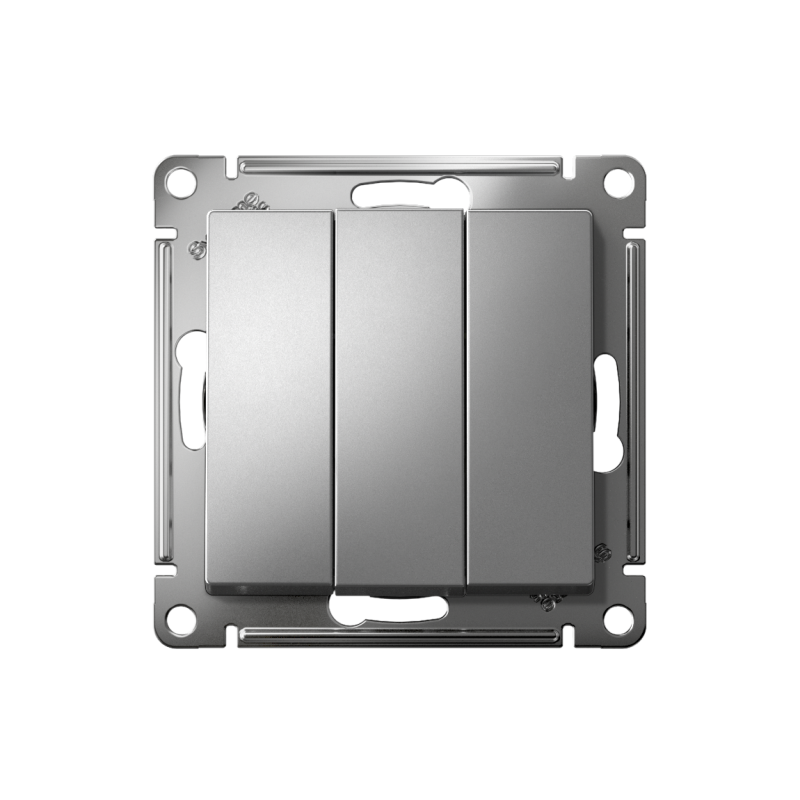 Механизм выключателя 3-кл. СП AtlasDesign 10А IP20 (сх. 1+1+1) 10AX сталь SchE ATN000931