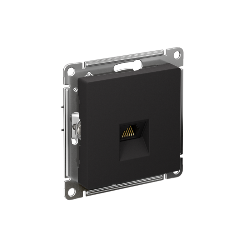 Механизм розетки компьютерной AtlasDesign RJ45 карбон SchE ATN001083