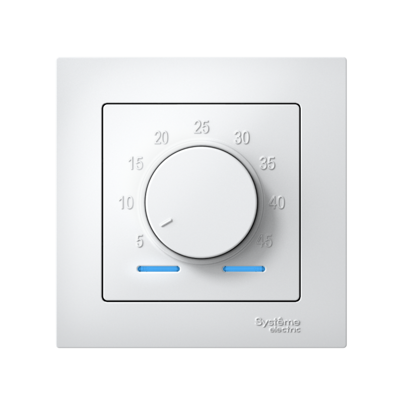 Термостат электронный AtlasDesign 16А для теплого пола с датчиком +5 градусов C +35 градусов C в сборе белый SchE ATN000138