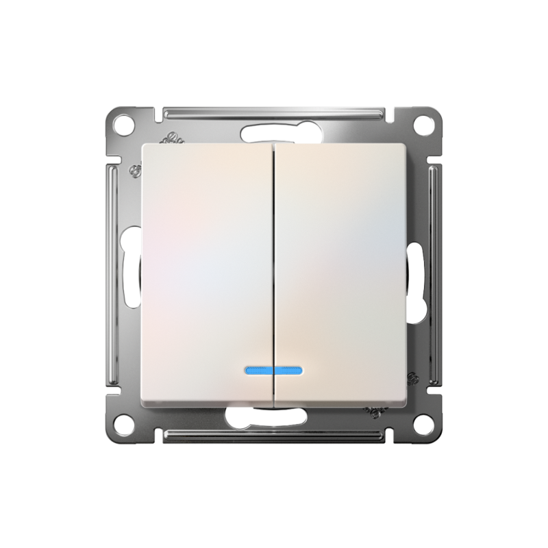 Механизм выключателя 2-кл. СП AtlasDesign 10А IP20 (сх. 5а) 10AX с подсветкой жемчуж. SchE ATN000453