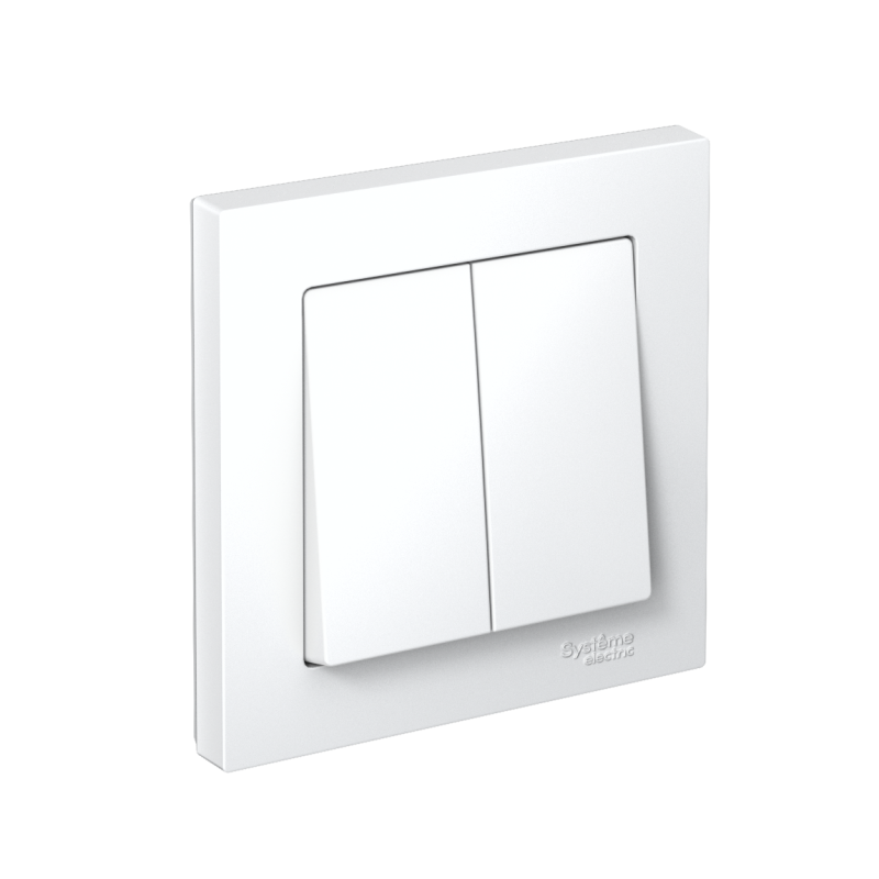 Выключатель 2-кл. СП AtlasDesign 10А IP20 (сх. 5) 10AX в сборе бел. SchE ATN000152