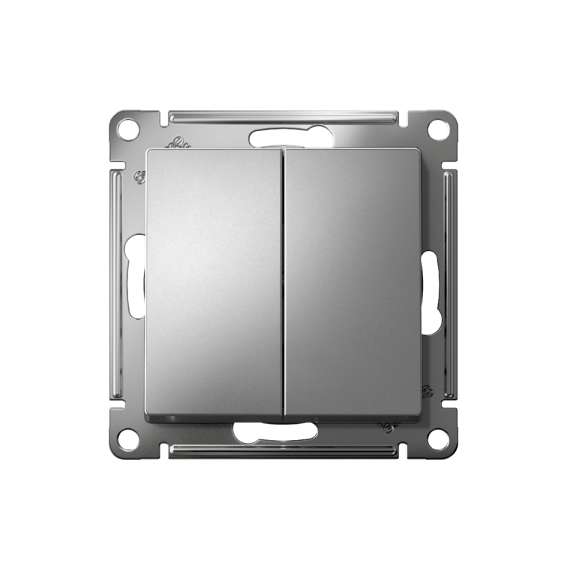 Механизм переключателя 2-кл. СП AtlasDesign 10А IP20 (сх. 6/2) 10AX сталь SchE ATN000965