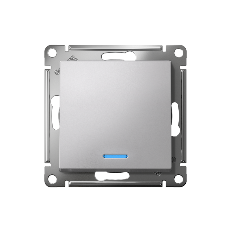 Механизм выключателя 1-кл. СП AtlasDesign 10А IP20 (сх. 1а) 10AX с подсветкой алюм. SchE ATN000313