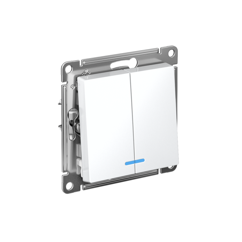 Механизм выключателя 2-кл. СП AtlasDesign 10А IP20 (сх. 5а) 10AX с подсветкой бел. SchE ATN000153