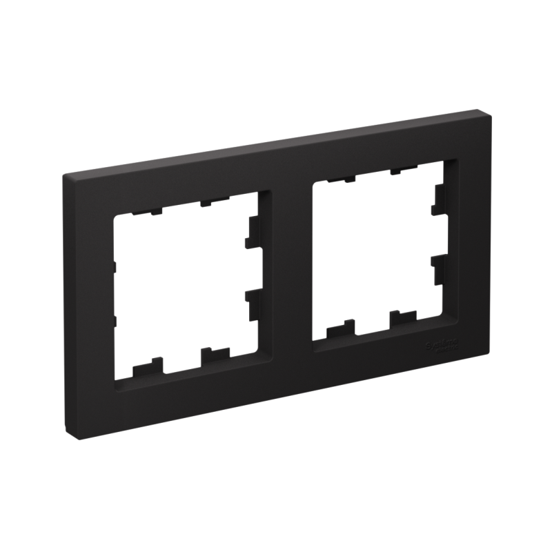 Рамка 2 места AtlasDesign универсальная цвет карбон SchE ATN001002