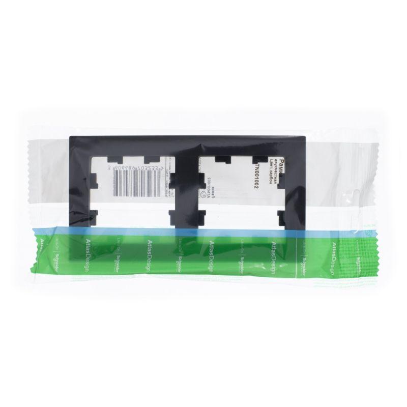 Рамка 2 места AtlasDesign универсальная цвет карбон SchE ATN001002