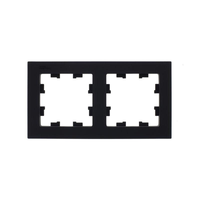 Рамка 2 места AtlasDesign универсальная цвет карбон SchE ATN001002