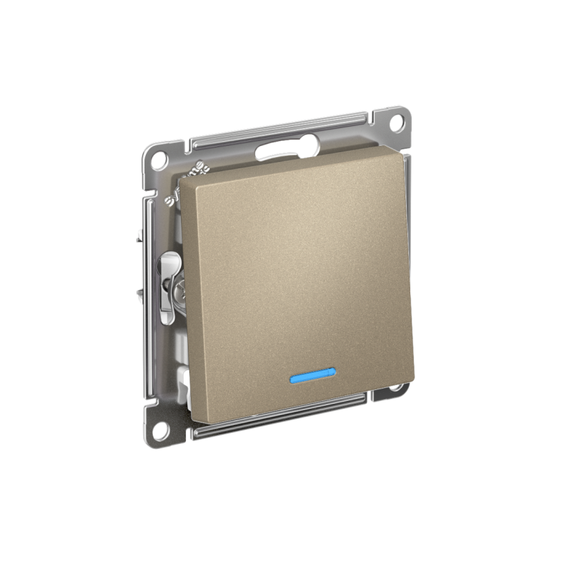 Механизм выключателя 1-кл. СП AtlasDesign 10А IP20 (сх. 1а) 10AX с подсветкой шампань SchE ATN000513