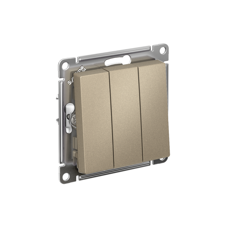 Механизм выключателя 3-кл. СП AtlasDesign 10А IP20 (сх. 1+1+1) 10AX шампань SchE ATN000531