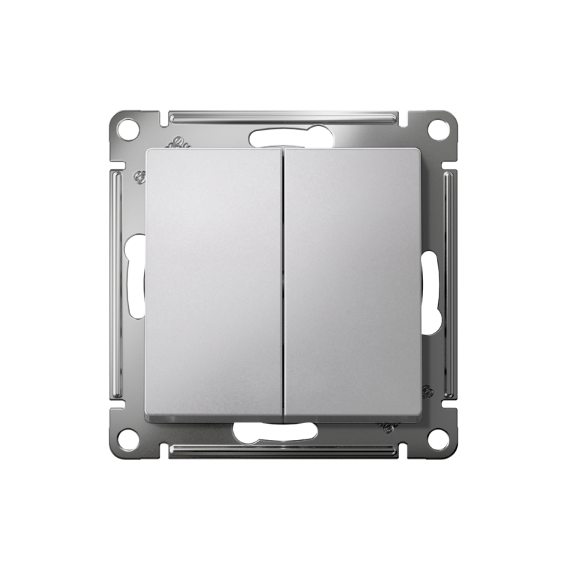 Механизм выключателя 2-кл. СП AtlasDesign 10А IP20 (сх. 5) 10AX алюм. SchE ATN000351