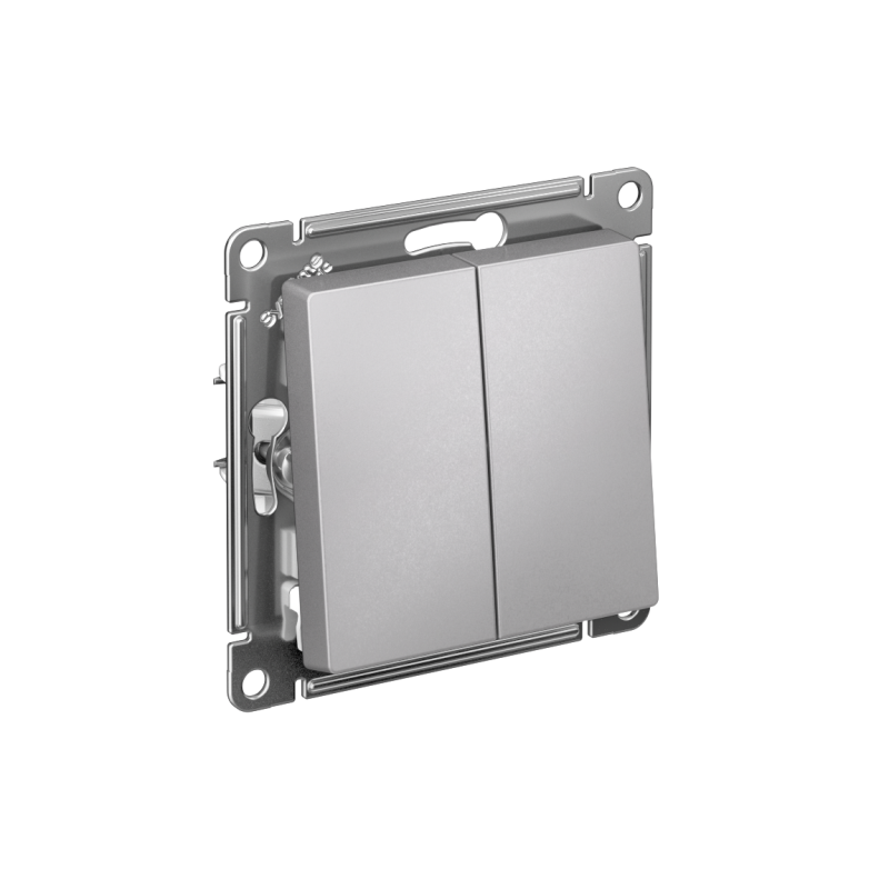 Механизм переключателя 2-кл. СП AtlasDesign 10А IP20 (сх. 6/2) 10AX алюм. SchE ATN000365